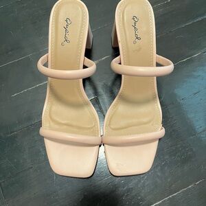 Qupid Cream Stiletto Heels Elegant Minimalist Design